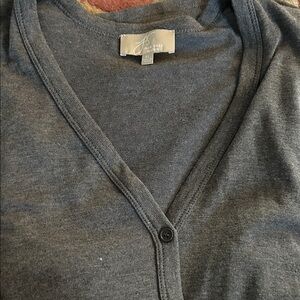 Joan Vass Charcoal V-Neck Women’s Cardigan